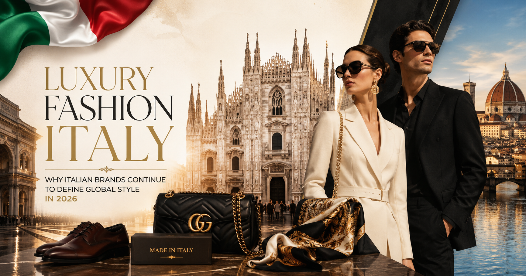Luxury Fashion Italy showcasing Italian designer clothing, luxury handbags, and timeless fashion craftsmanship in 2026